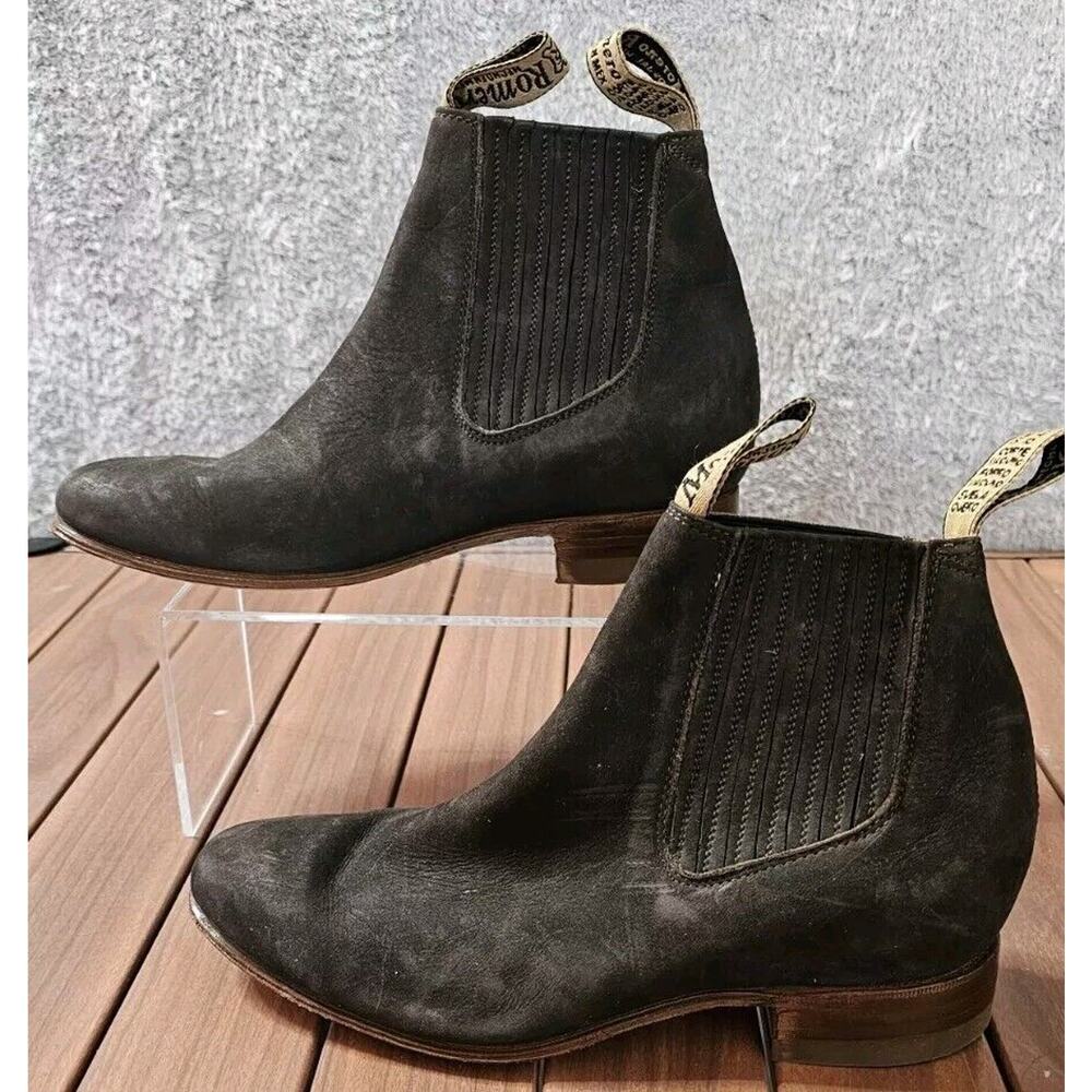 Vintage‎ Moreno Romero Brown Chelsea Leather Boots Mexican 26 Mens 7.5 Womens 9